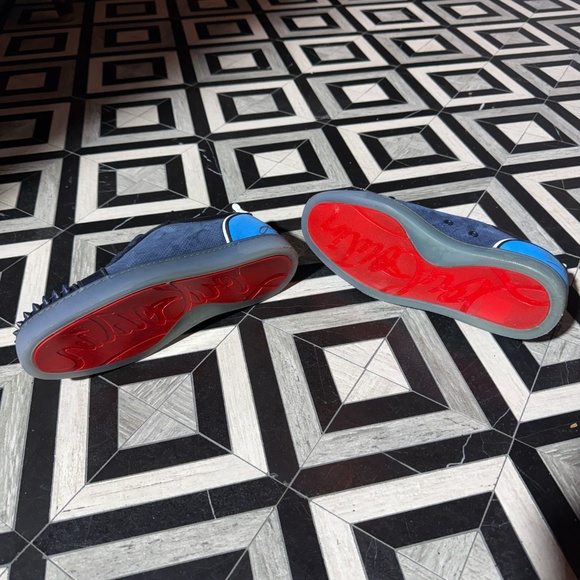 Authentic Louboutin‎ Fun Louis Junior Spikes Navy Suede Sneakers 8.5 - Picture 10 of 11